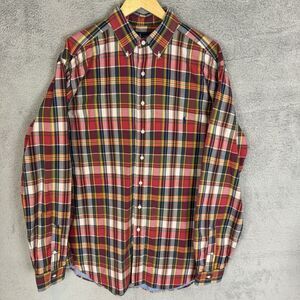 Ralph Lauren Shirt Mens LT Red Plaid Long‎ Sleeve Button Down Classic Fit